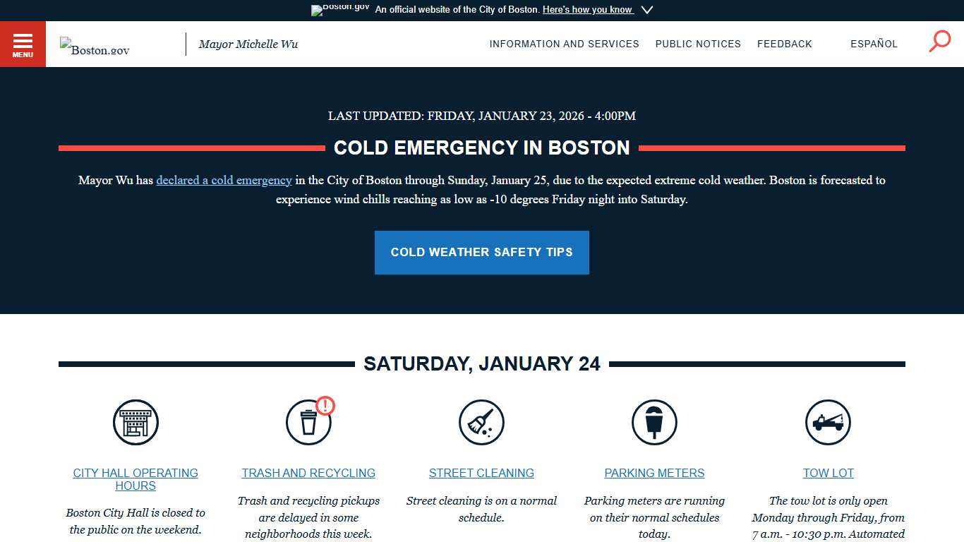 Homepage Boston.gov